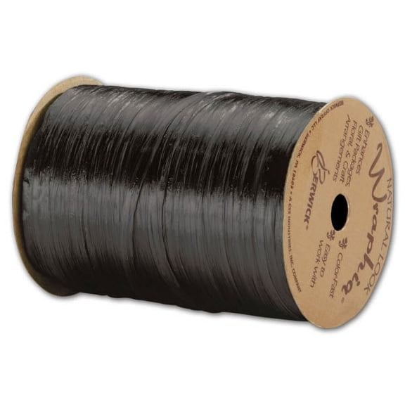 Pearlized Wraphia Ribbon, 1/4 Inch x 100 Yards, Black