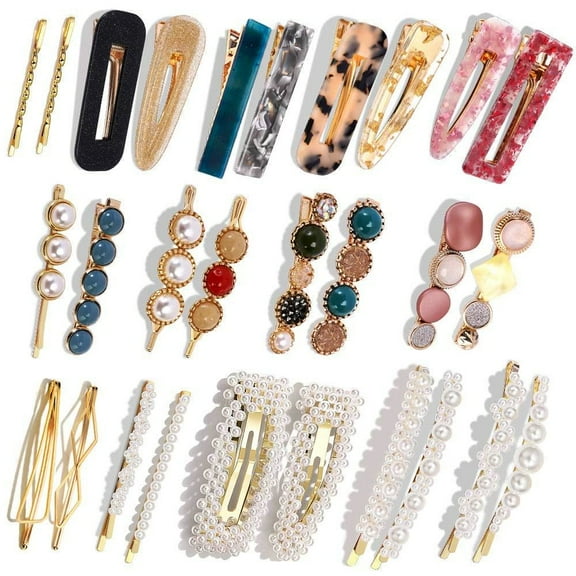 Pearls Adult & Child Hair Clips Set, Multicolor, 28 ct