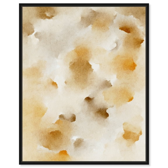 Pearls And Amber Watercolor Boho Abstracts Canvas Wall Art by Art Remedy, Black Floater Frame, 17" x 21"