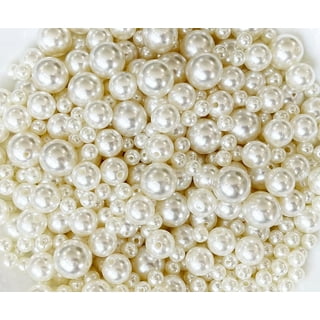 LOLASATURDAYS Pearls 1-Lbs Loose Beads Vase Filler (8mm, White)