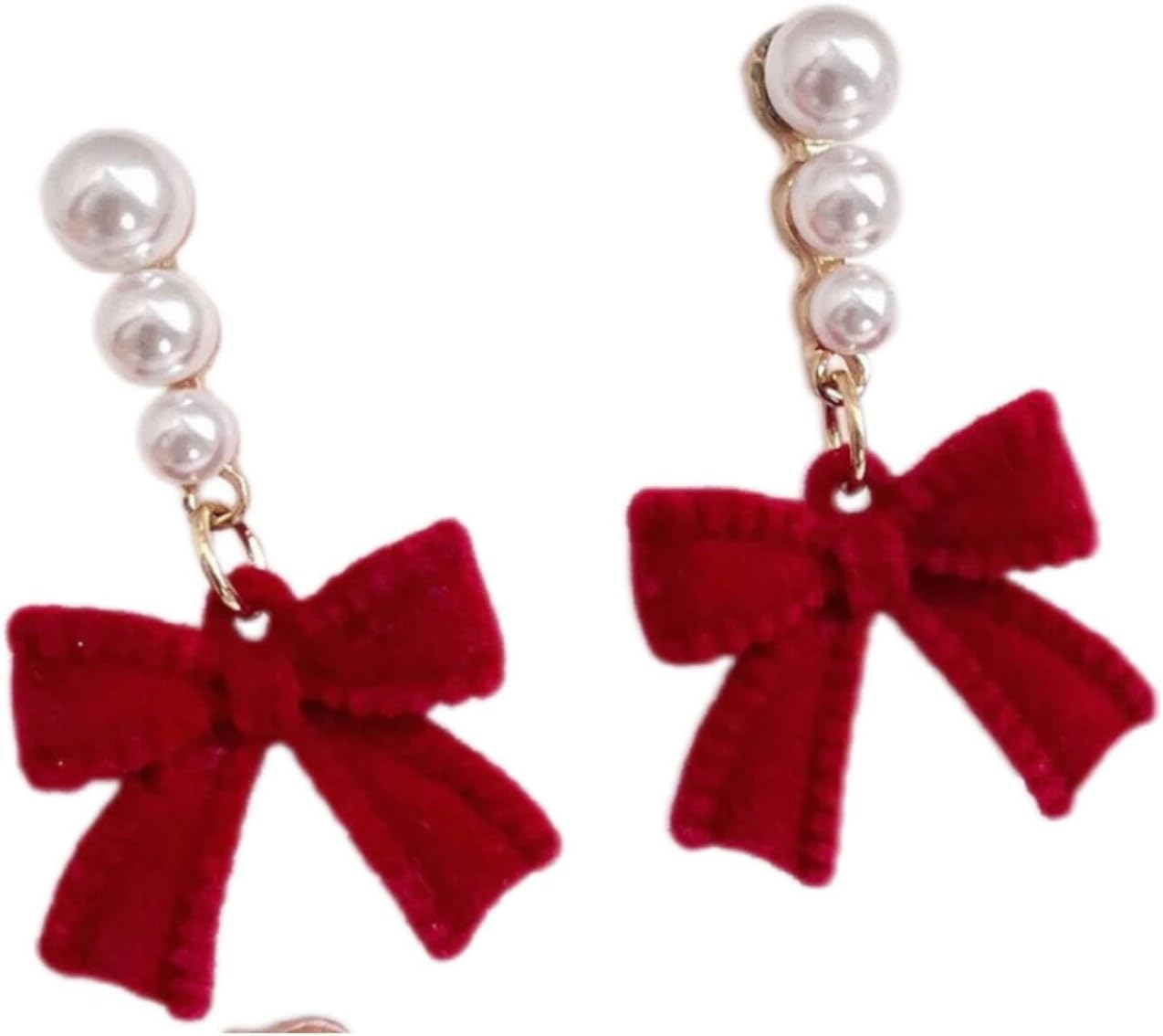 Dainty Bowknot Pearl Earrings - Elegant Velvet Bow & Pearl Earrings For Wedding, Brides, Birthday Or Christmas Gifts