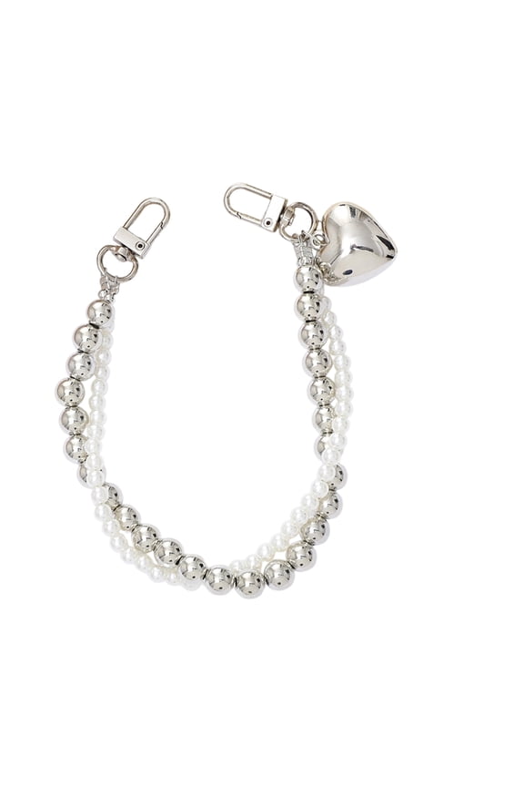 Pearls Chain Purse Strap Replacement Handbag Shoulder Bag Clutches Chain Strap with Metal Buckles Bag Charm Chains