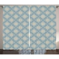 thumbnail image 1 of Ambesonne Pearls Curtains 2 Panel Set, Symmetric Sailot Knot, 108" x 63", Pale Slate Blue Tan, 1 of 3