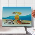 thumbnail image 1 of Pearls Cutting Board, Seashells and Glass of Juice Seascape Summer Beach Cartoon Art Print, Decorative Tempered Glass Cutting and Serving Board, Large Size, Blue Orange Purple, by Ambesonne, 1 of 1