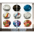 thumbnail image 1 of Ambesonne Pearls Curtains 2 Panel Set, Marbles Bubble Art, 108" x 84", Multi, 1 of 3