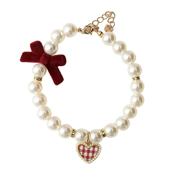 Pearls Decoration Necklace Fortunates Neck Jewelry Pendants Long Lifes Lock for Fashion Cats and Pet Lover