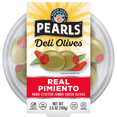 thumbnail image 1 of Pearls Deli Olives Real Pimiento Hand Stuffed Jumbo Olives 3.5 oz Tub. Allergens Not Contained., 1 of 17
