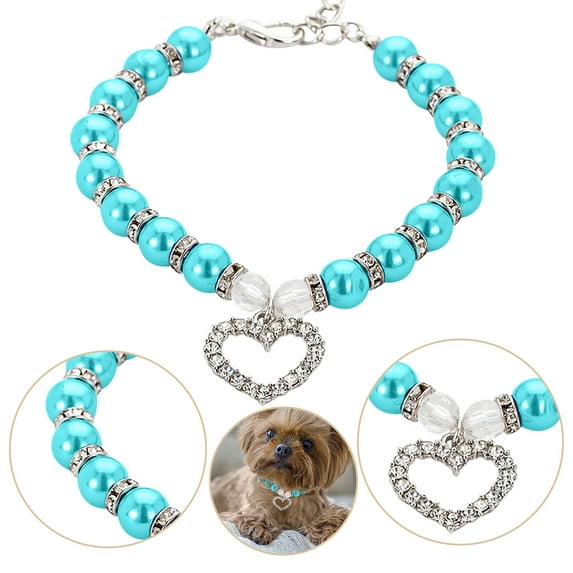 Pearls Dog Cat Adjustable Pet Collar Chain Elegant Durable Comfortable Reflective Leash Accessory for Small Medium Large