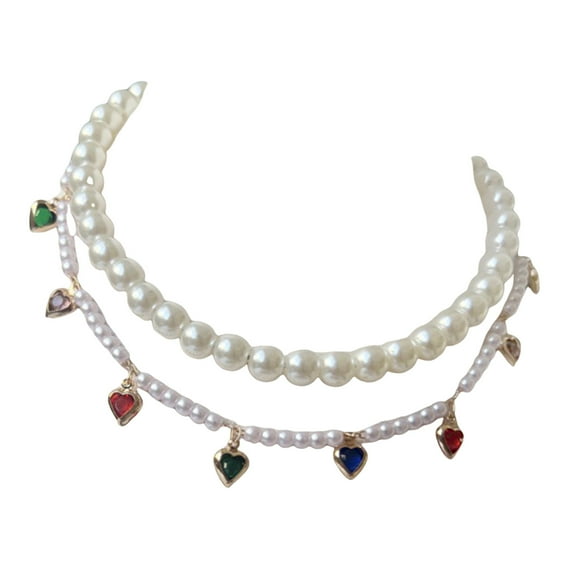 Pearls Dog Cats Collar Necklace with Rhinestones Fancy Cats Wedding Collars Jewelry Girls Puppy Dog Accessories