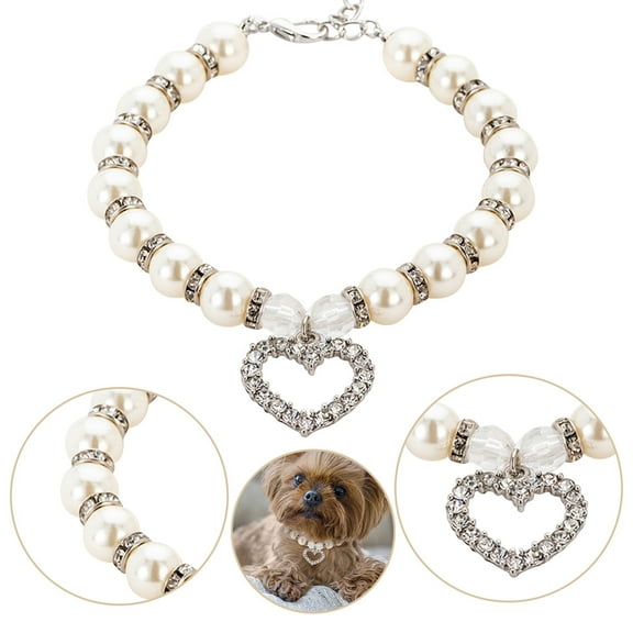Pearls Dog Collar Adjustable Pet Chain for Small Medium Large Dogs and Cats Elegant Durable Comfortable Training Accessory