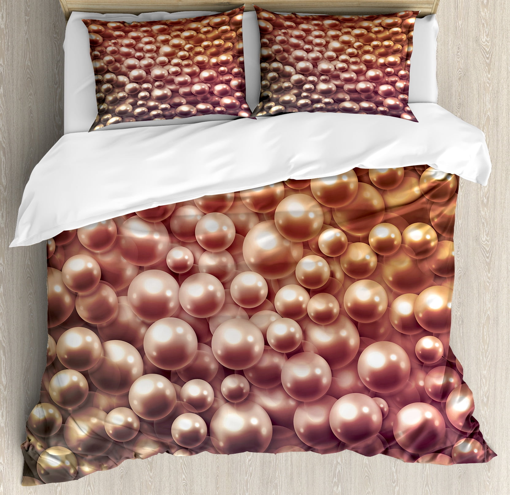 Pearls Duvet Cover Set, Various Size Mixed Rare Nacreous Pearls