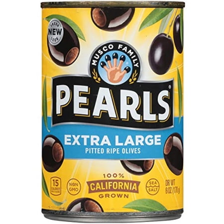 Pearls Extra-Large Pitted Ripe Black Olives, 6 Ounce (Pack Of 8)