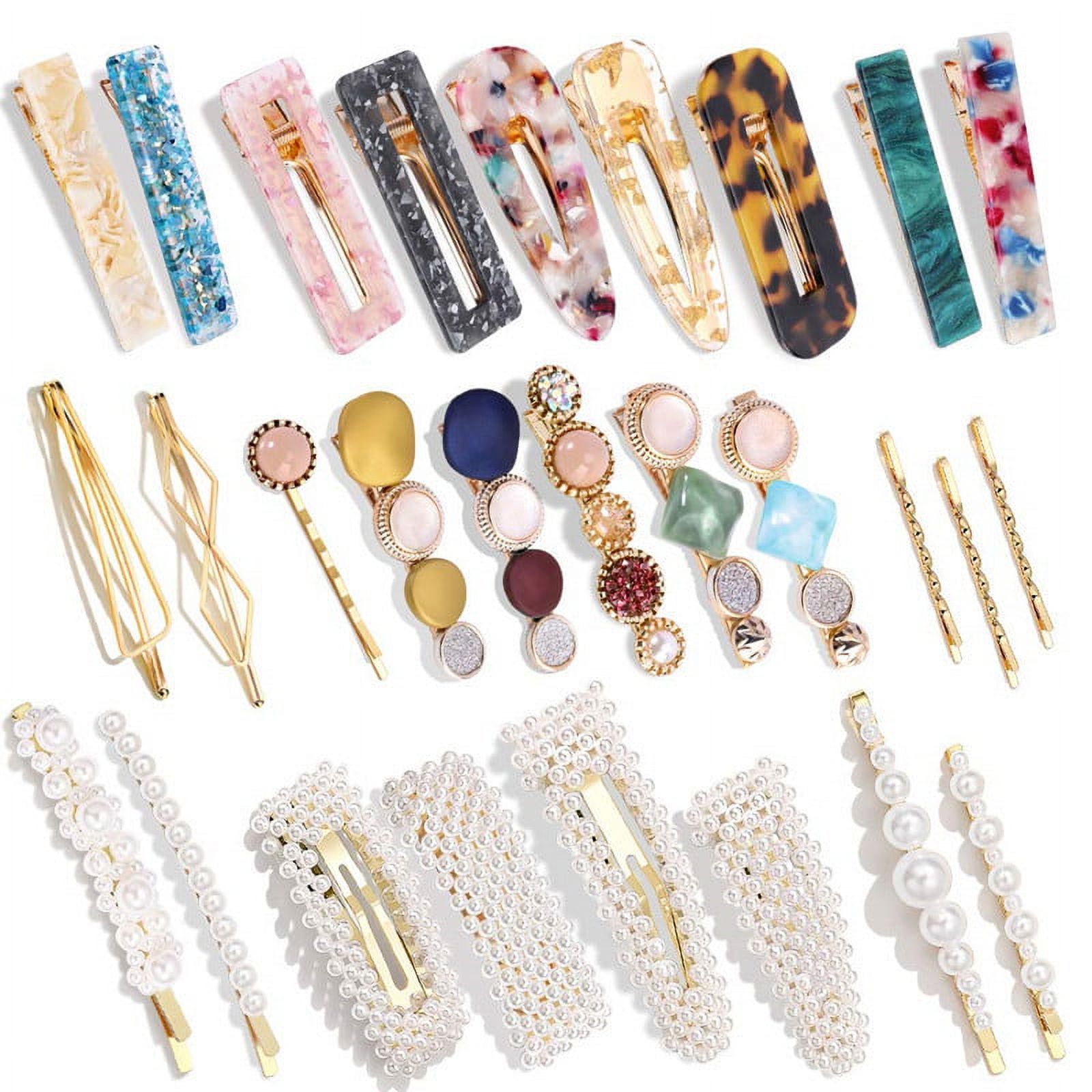 Retap Fashion Pearl Hair Clip Snap Button Hair Pins for Women Sweet Pearl  Hairpin Hair Clips Jewelry Lady Barrette Stick 