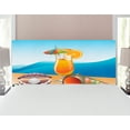 thumbnail image 1 of Pearls Headboard, Seashells and Glass of Juice Seascape Summer Beach Cartoon Art Print, Upholstered Decorative Metal Bed Headboard with Memory Foam, Full Size, Blue Orange Purple, by Ambesonne, 1 of 4