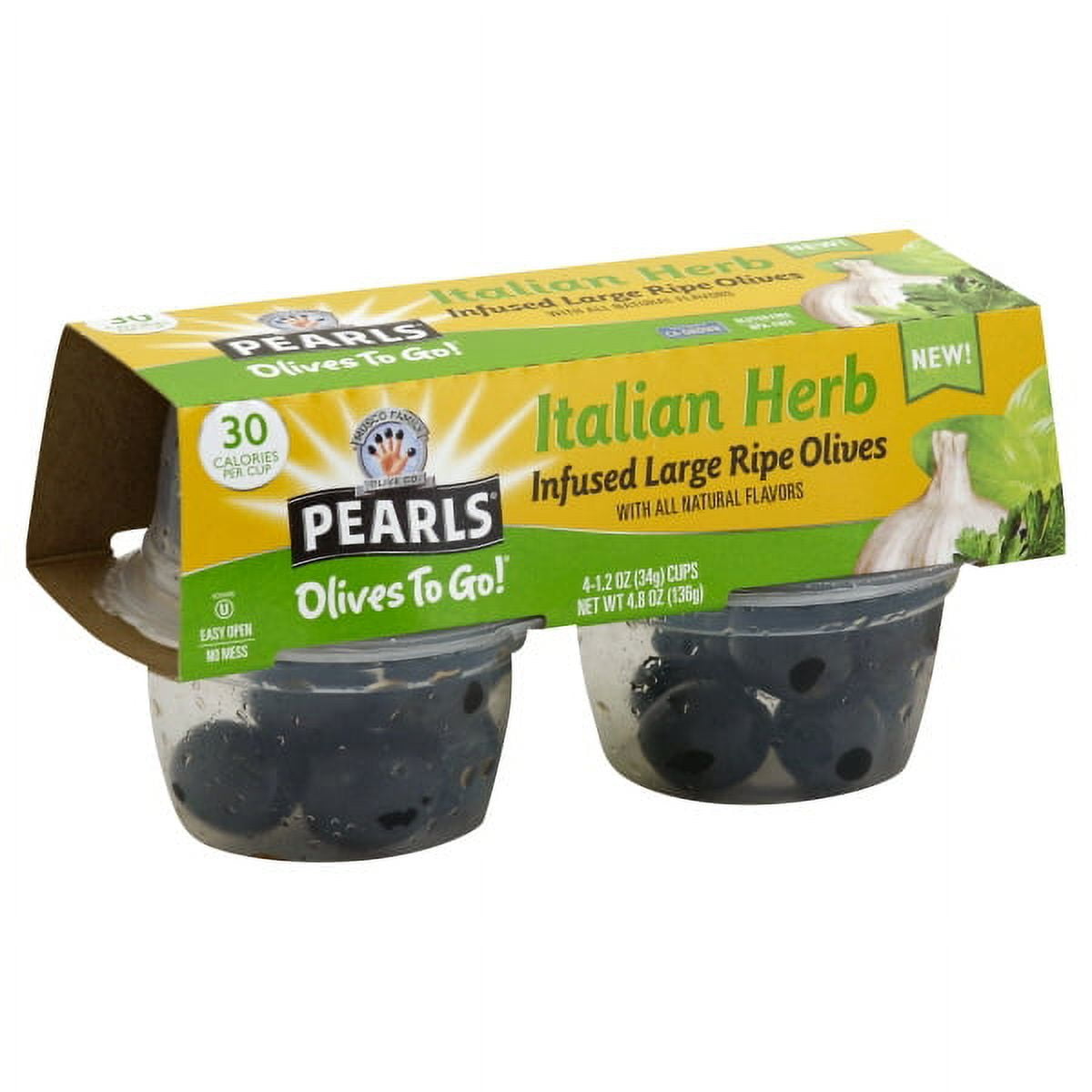 Pearls Italian Herb Olives, 41.2oz cup