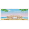 thumbnail image 1 of Pearls Kitchen Mat, Pearl in Big Shell on Tropic Sandy Beach Sun Rays and Trees Exotic Creature Print, Plush Decorative Kitchen Mat with Non Slip Backing, 47" X 19", Cream Blue, by Ambesonne, 1 of 1
