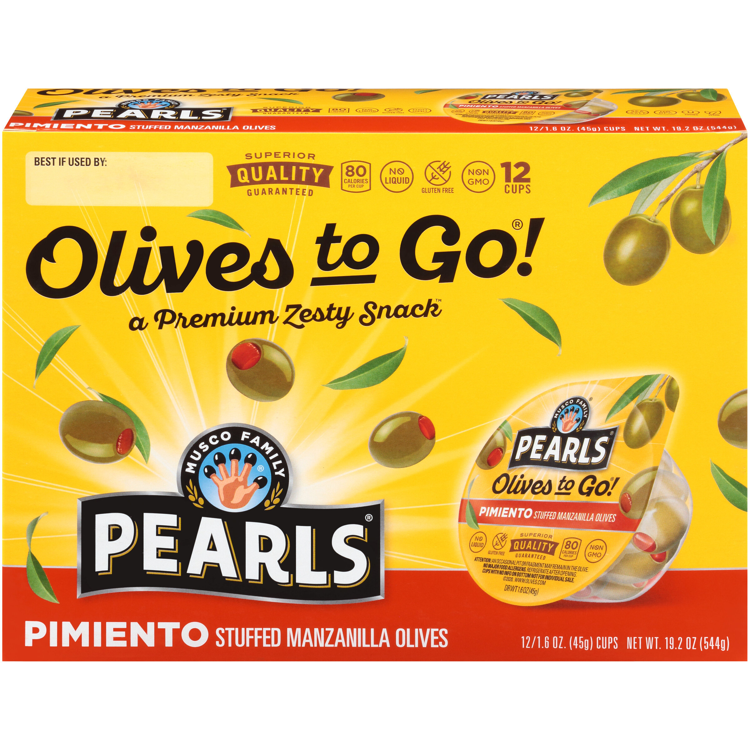 Pearls® Olives to Go!® Pimiento Stuffed Manzanilla Olives 121.6 oz