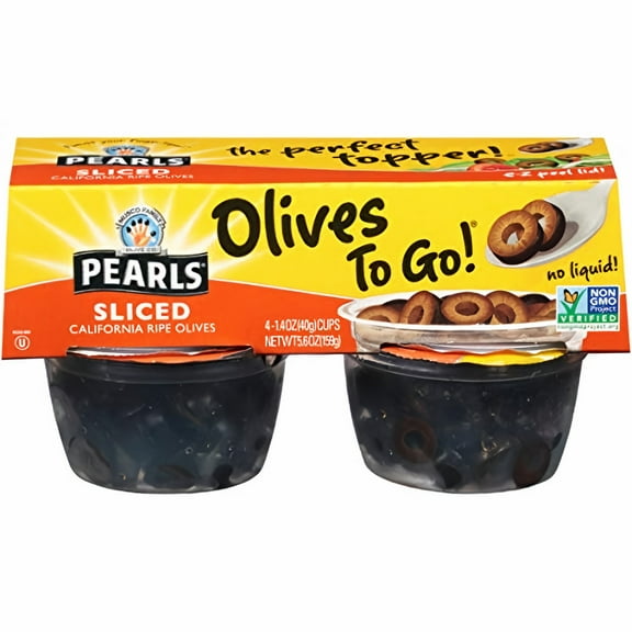 Pearls Olives-to-Go Sliced Ripe Black Olives (Pack of 8)
