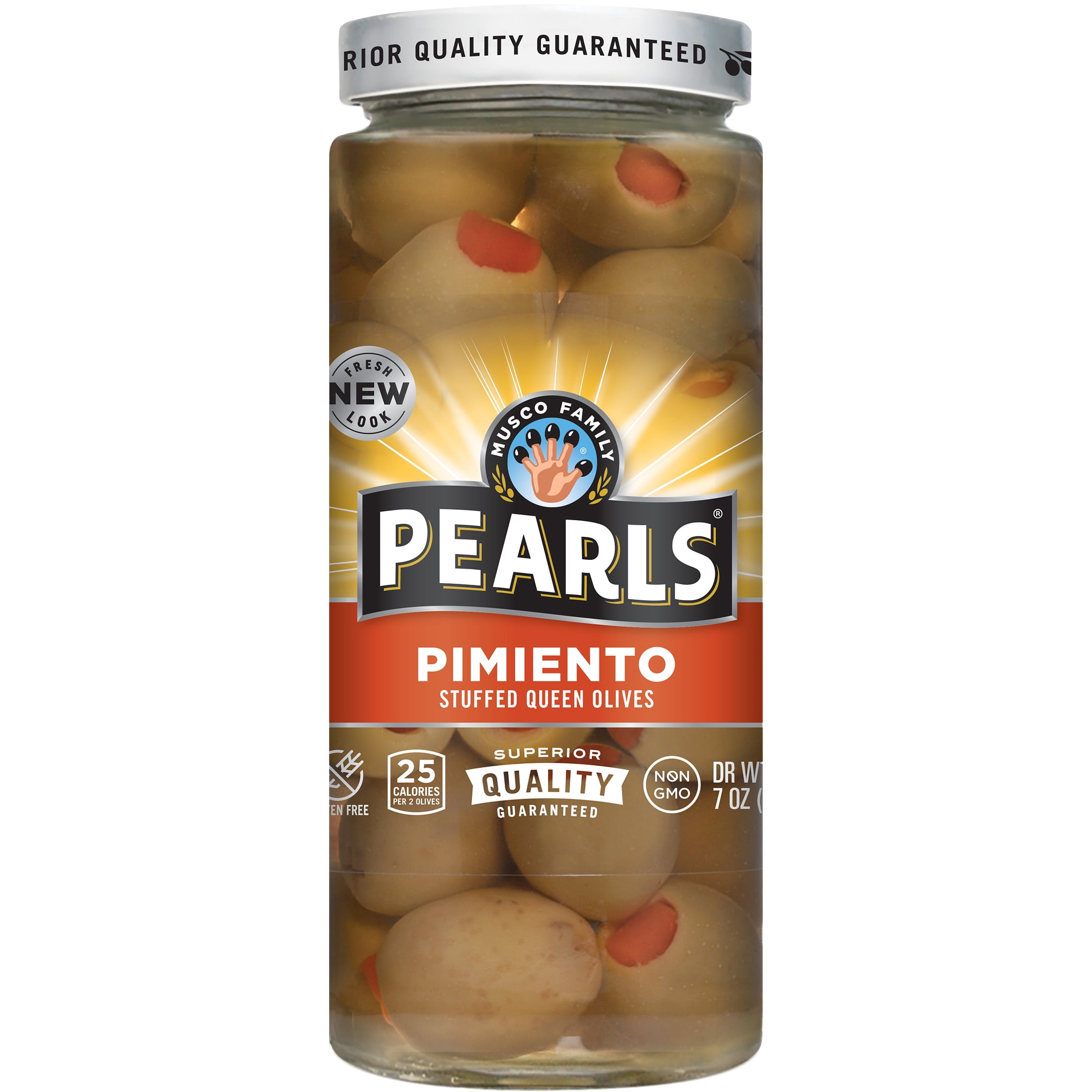 Pearls Pimiento Stuffed Queen Olives, 7 oz. Jar Kosher, Gluten Free