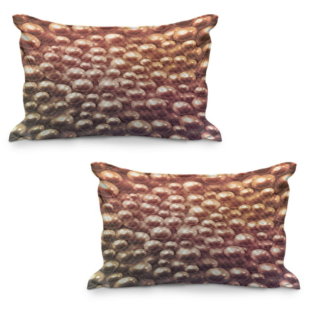 Pearls Quilted Pillowcover Set of 2, Various Size Mixed Rare Nacreous