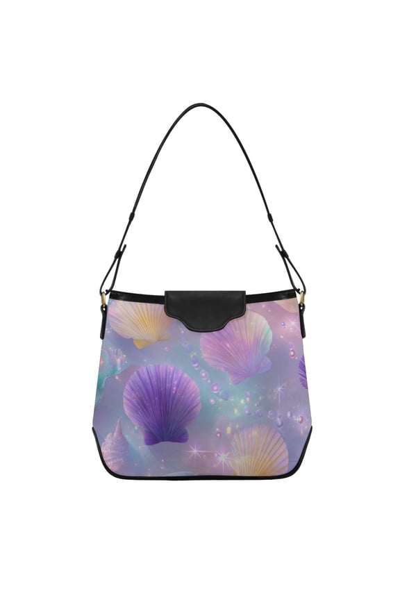 Pearls Shells Gems Women's Tote Bag Convertible Handbags Hobo Shoulder Bag with Zipper Magnetic Snap