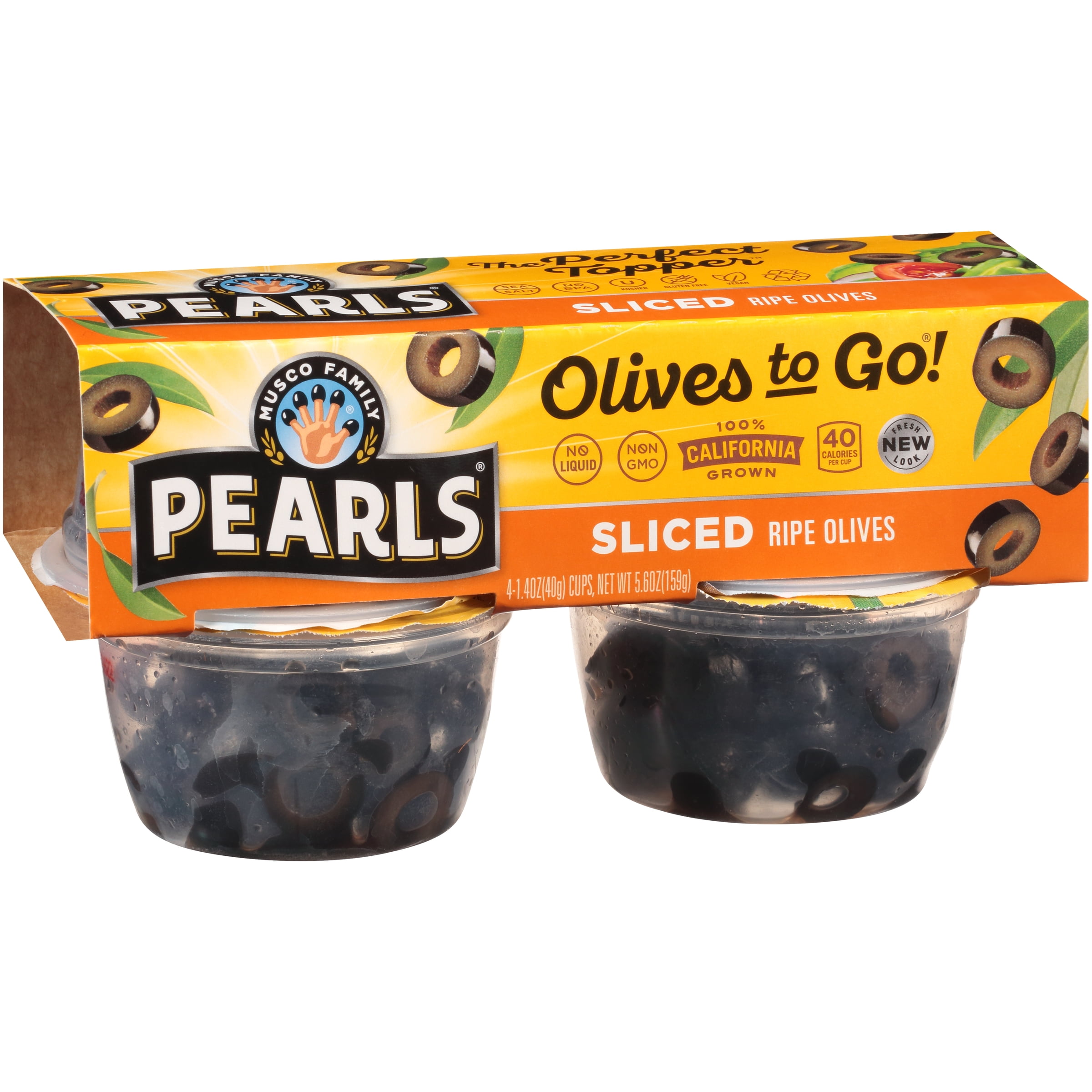 Pearls Sliced California Ripe Olives 41.4 oz. Cup Non GMO, Gluten Free