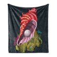 thumbnail image 1 of Pearls Soft Flannel Fleece Blanket, Close-up Graphic of a Shell with Pearls on an Underwater Stone Rock Inside Sea View, Cozy Plush for Indoor and Outdoor Use, 60" x 80", Multicolor, by Ambesonne, 1 of 5