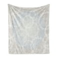 thumbnail image 1 of Pearls Soft Flannel Fleece Throw Blanket, Circles Lace Doily Pattern Modern and Romantic Bridal Style Design Artwork Print, Cozy Plush for Indoor and Outdoor Use, 60" x 80", Grey White, by Ambesonne, 1 of 6