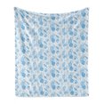 thumbnail image 1 of Pearls Soft Flannel Fleece Throw Blanket, Seashells Diagonal Pattern Nautical Elements Marine Inspired Animals of the Ocean, Cozy Plush for Indoor and Outdoor Use, 50" x 60", Blue White, by Ambesonne, 1 of 6