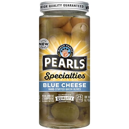 Pearls Specialties, Blue Cheese, Stuffed Queen Olives, 6.7 Ounce (Pack of 6) Blue Cheese Stuffed Queen Olives