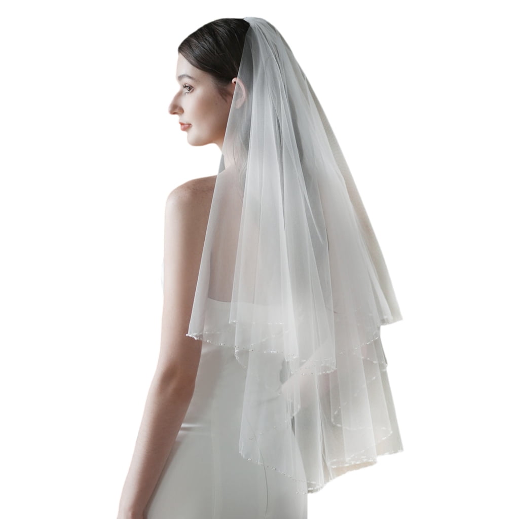 Pearls Veils Studded Pearls Mantilla for Pageant Prom White Veils for ...
