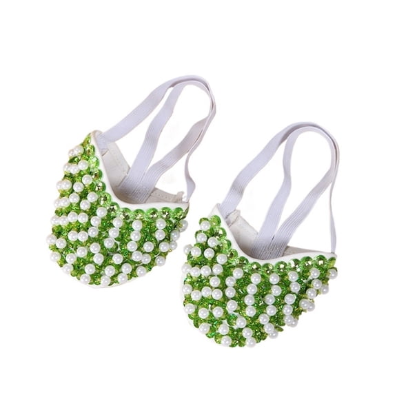 Pearls half cut belly dance shoes soft sole dance shoes practice Half Length Gymnastic Shoes