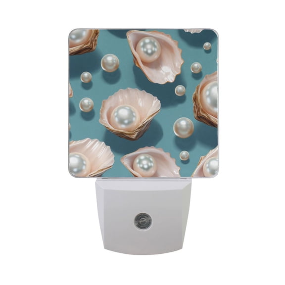 Pearls in The Clam LED Night Light with Smart Sensor Plug Into Wall Dusk to Dawn 2 packs