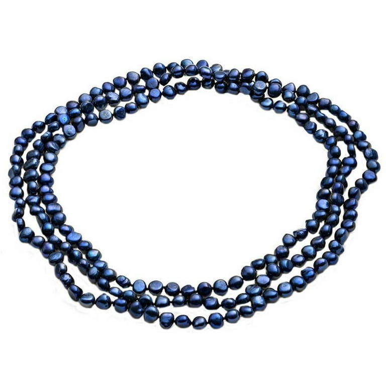Navy pearl necklace deals