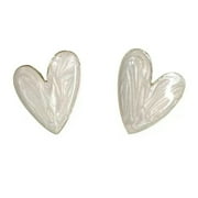 Pearly Heart Stud Earrings