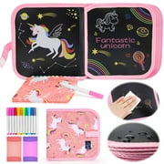 Pearoft 3-Year-Olds Girls Unicorn Toys Gifts Art Supplies Toys for 2 3 4 5 6 7 Year Old Girls Crafts Set Kits for Girl Toy Birthday Gift Age 2 3 4 5 6 -Road/Airplane Trip Essentials for Kids