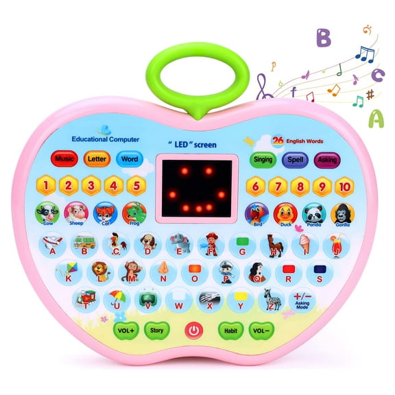 Pearoft Birthday Gift for Girls Kids, Education Computer Toys Age 1 2 3 Boys Toddlers Tablet Toys Gift Age 2 3 4 Childrens Girls Learning Toy for 2-4 Year Old Girls