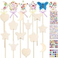 thumbnail image 1 of Pearoft Girl Gifts Princess Fairy Wands Kit: 3 4 5 6 Year Old DIY Craft Kits Wooden Princess Wand Birthday Gift for 3-12 Year Old Kids Art and Craft Fairy Wand Kit for Girl Age 6 7 8 9 (18 pcs), 1 of 7