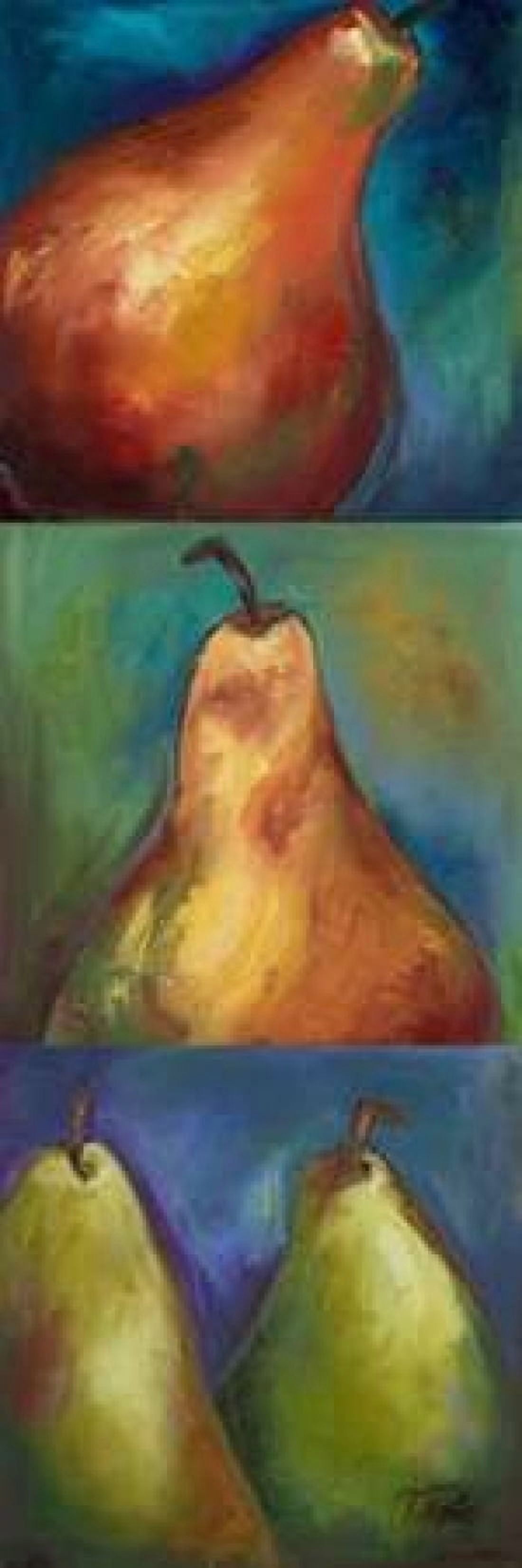 Pears 3 in 1 II Canvas Art - Patricia Pinto (8 x 24)