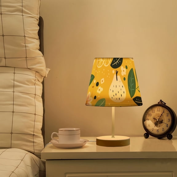 Pears Leaves Flowers LED Desk Lamp Table Lamp USB Bedside Nightstand Small Lamp for Bedroom Living Room Kids Room