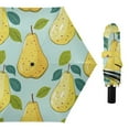 thumbnail image 1 of Pears Leaves Hand Drawn All Weather Umbrella Triple Folding Parasol 6 Ribs UV Protection Portable, 1 of 8