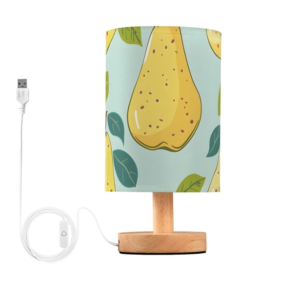 Pears Leaves Hand Drawn Table Lamp with USB Port LED Warm Light Lamp Night Light Home Decor