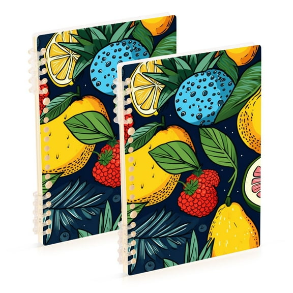 Pears Raspberries Blueberries Ring Binder Notebook Journey Note Diary College Ruled Spiral Notebook Study Loose Leaf Paper A5 60 Pages