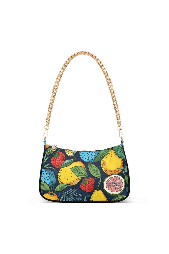 Pears Raspberries BlueberriesWomen Small Shoulder Bag Crossbody Tote Hobo Bags Purse Clutch Handbags with Chain Strap for Women
