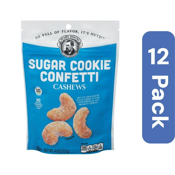Pears Snacks Sugar Cookie Confetti Cashews 4 oz (Pack Of 12)