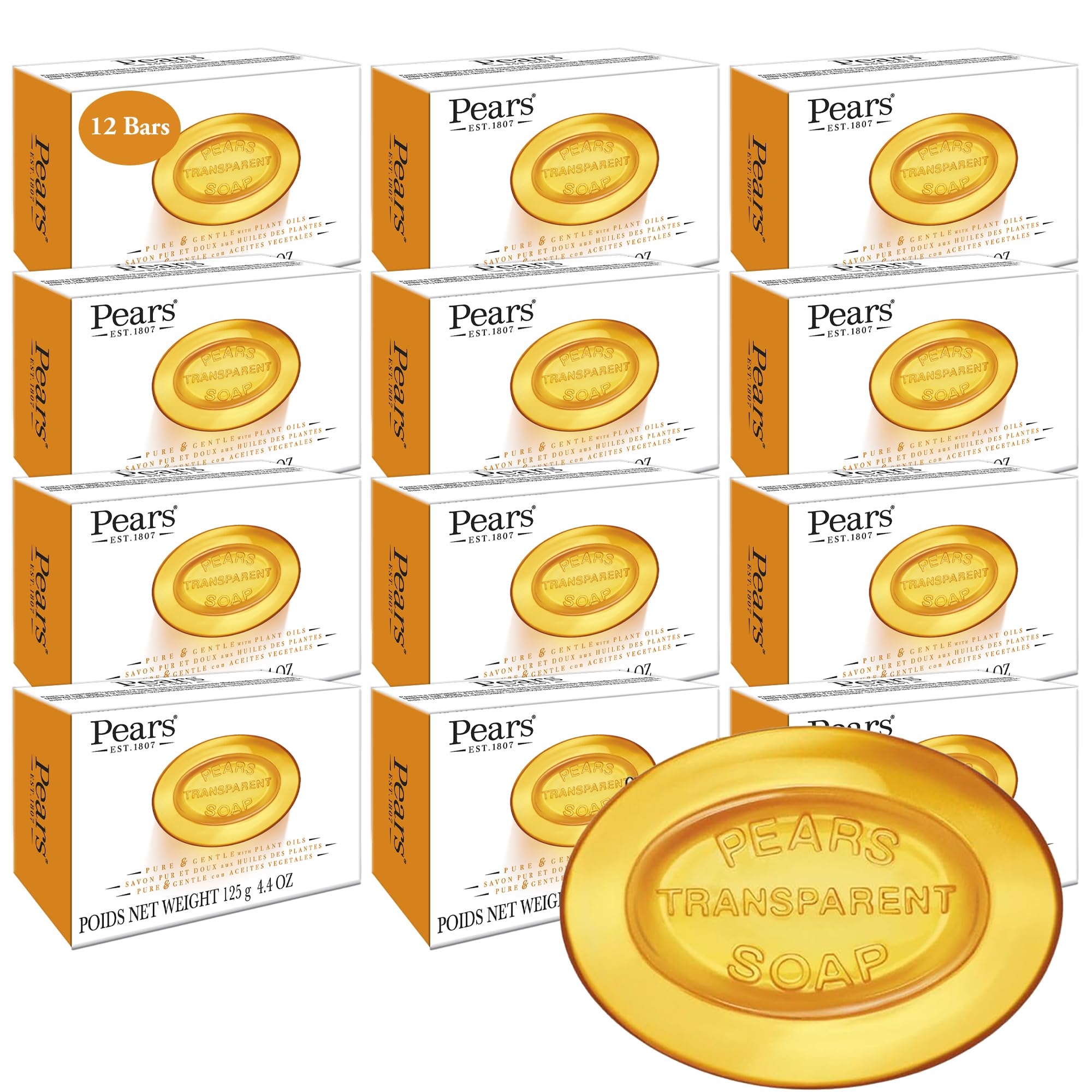 Pears Soap, Face & YPF5 Body Soap, Amber Pure & Gentle Transparent