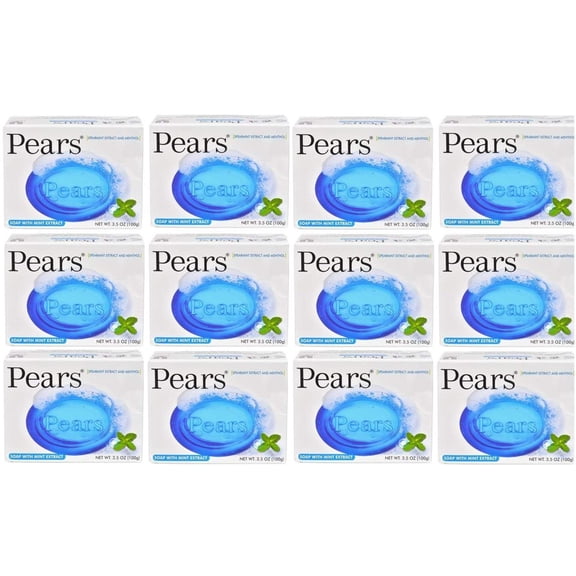 Pears Soap with Mint Extract, 3.5 oz Bars (12-Bars)