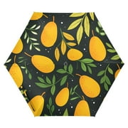 Pears and Leaves UPF 50+ Compact Folding Umbrella for Rain Windproof Travel Umbrella Lightweight Packable