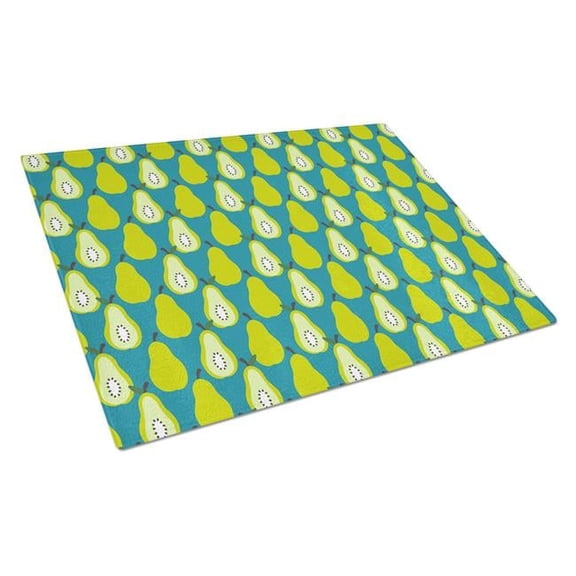 Pears on Green Glass Cutting Board - Large