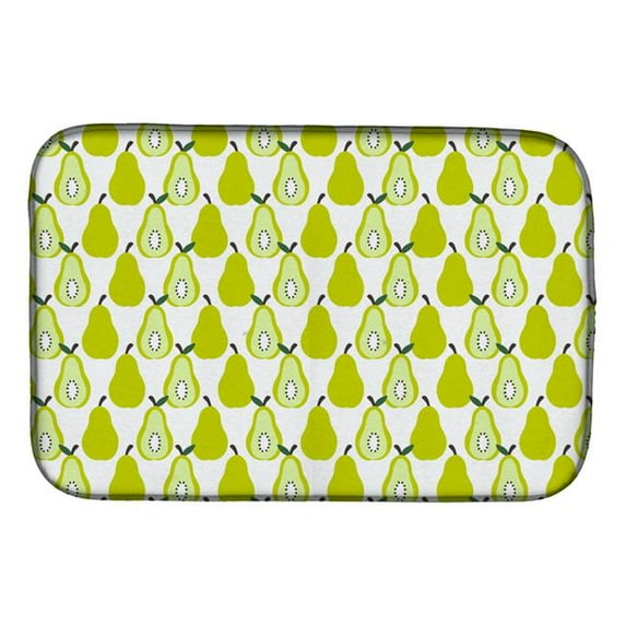Pears on White Dish Drying Mat